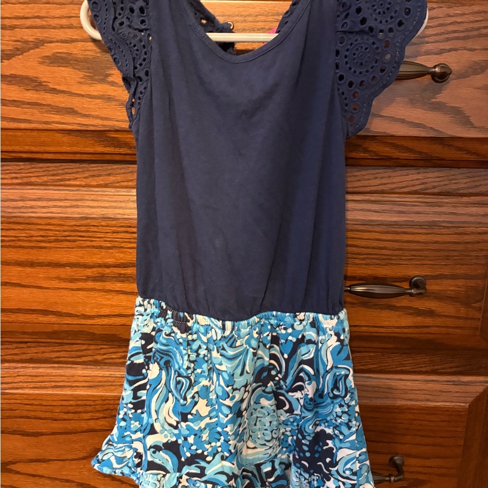 Lilly Pulitzer Navy and Blue Kids romper Dress